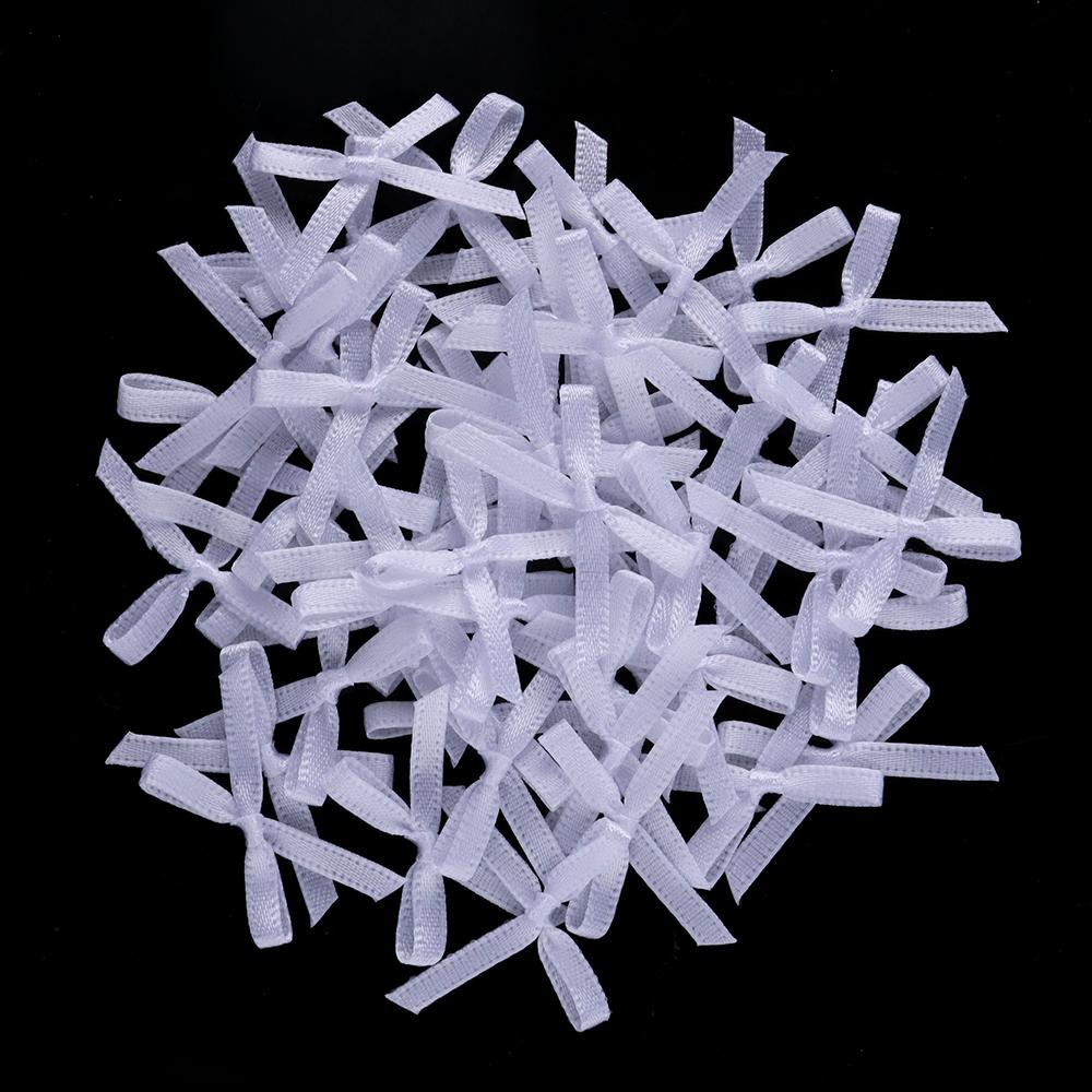 50Pcs/pack Color Ribbon Bows Fashion Small Size Satin Ribbon Bow DIY Handmade Crafts Hairpin Hair Grip for Party Home Decoration