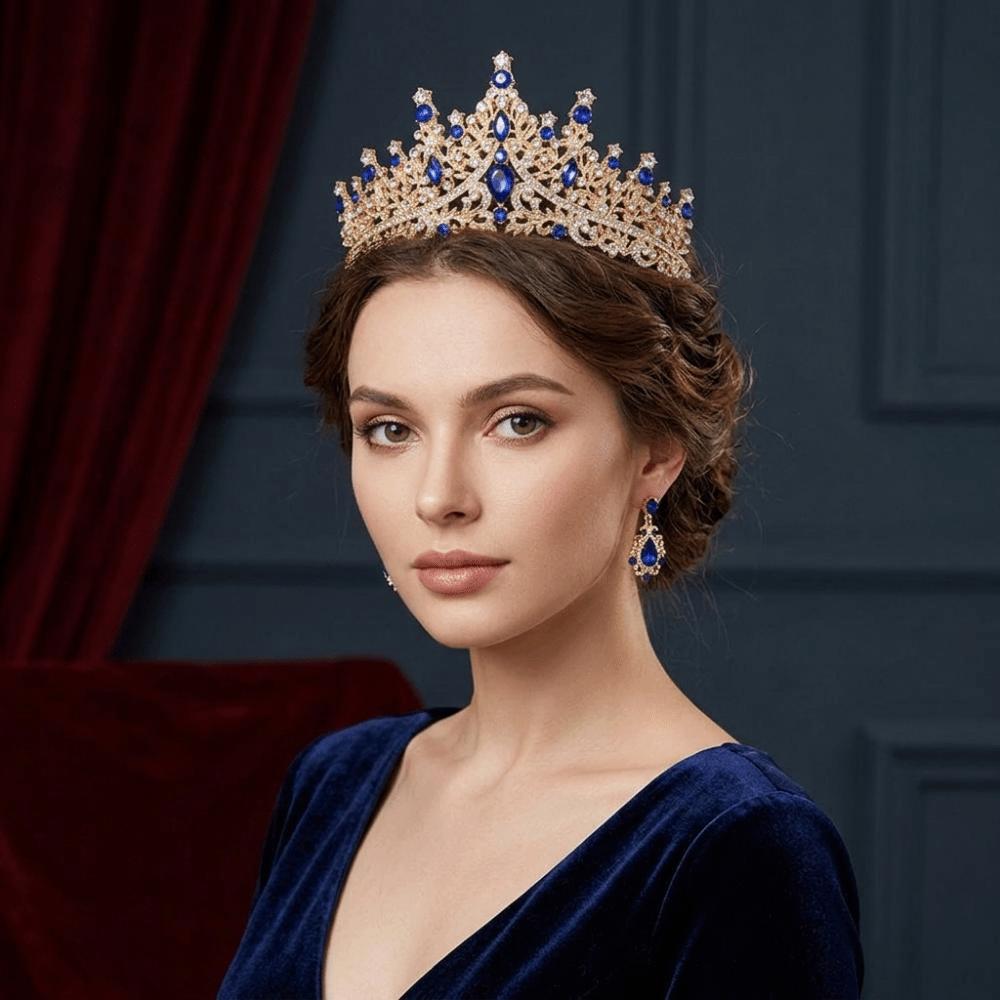 Funkelnde Barock-Königinnen-Diademe Elegantes Strass-Diadem Braut-Hochzeits-Kopfschmuck Braut