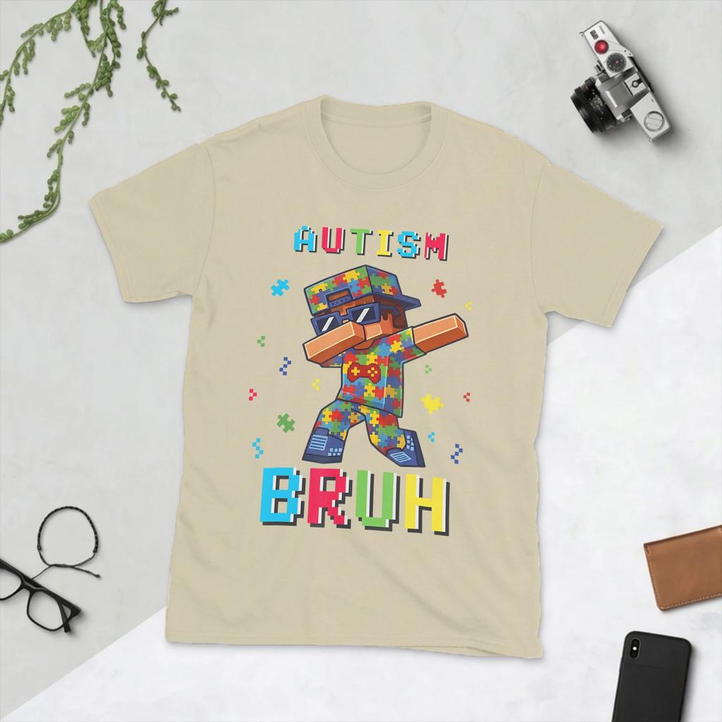 Autism Bruh Dab Gamer Boys Kids Youth ASD Autism T Shirts Unisex Cotton Fashion TShirt O Neck Tee Shirt Short Sleeve Clothing New