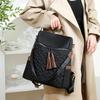 Women's Tassel Backpack Large Capacity Three-Use Shoulder Bag