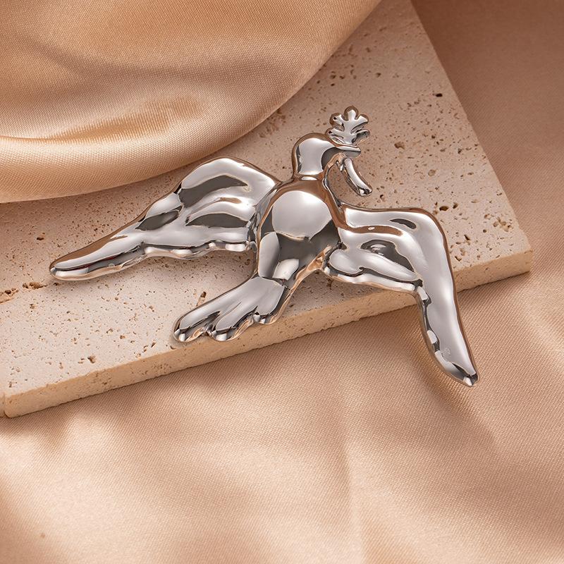 Thousands Of Calls Half Face Anti-Light Stainless Steel Brooch Collection Wind Halloween Texture Titanium Steel Pin