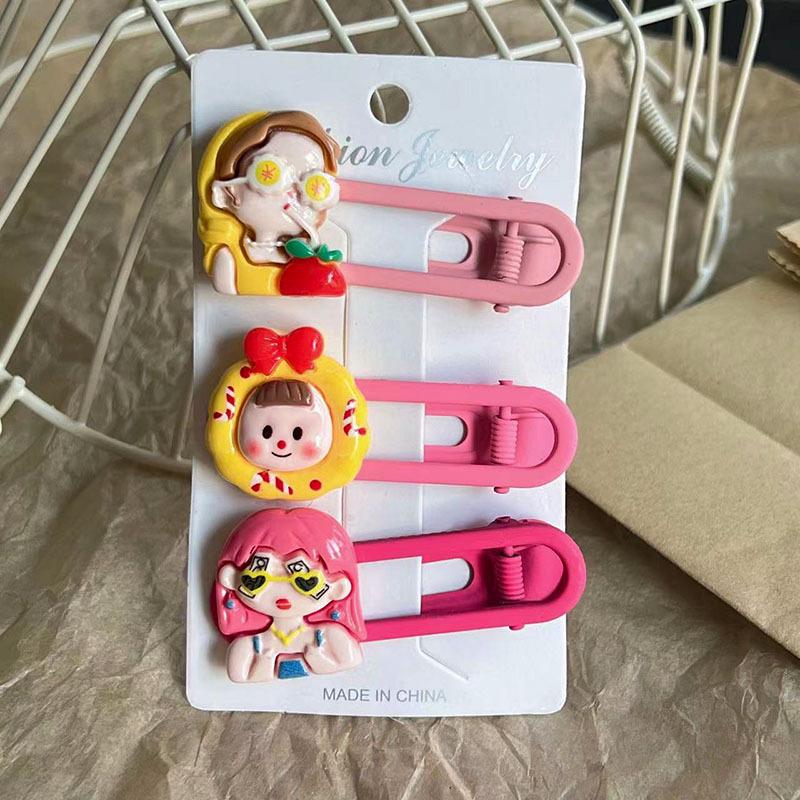 Urocza świąteczna kreskówkowa dziewczynka spinka do włosów z kwiatem kaczuszka dla dziecka grzywka