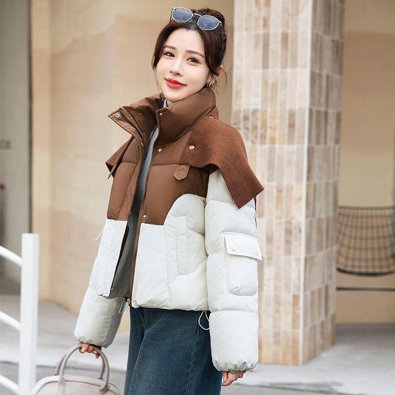 

Зимняя женская короткая куртка в корейском стиле, свободного кроя, со стойкой, хлопковое пальто M