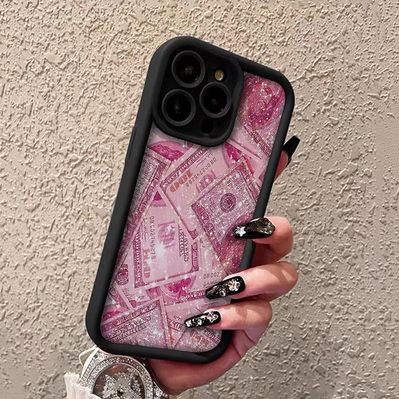 Pink Dollars Full-Coverage Banknote Design Case For Samsung Galaxy A15 A35 A54 A55 S25 Ultra S24 FE S23 S22 S21 S20 Plus Cover