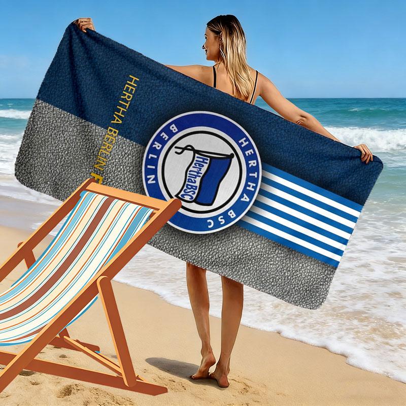 Hertha BSC Print Beach Towel, Large Soft Quick Dry Towel for Beach Camping Swimming