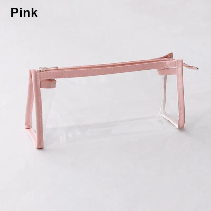 1 Stück Transparenter großer Bleistiftetui Koreanisches tragbares Schüler-Bleistiftetui Kosmetik-Aufbewahrungstasche Büro Schulsachen