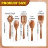5 Pieces Wooden Spoons for Cooking Cookware Gadgets Wood Dinnerware Reusable Long Handle