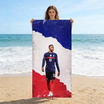 Mbappé Frankreich Nr. 10 Strandtuch Fußball-WM Groß Schnelltrocknendes Handtuch Geeignet für Strand Yoga Pool Fitnessstudio Sport Sommerhandtuch