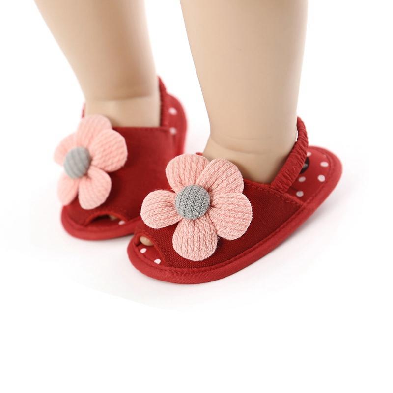 Newborn Baby Girls Shoes Bow Breathable Anti-Slip Summer Shoes Sandals+Headband 0-18M