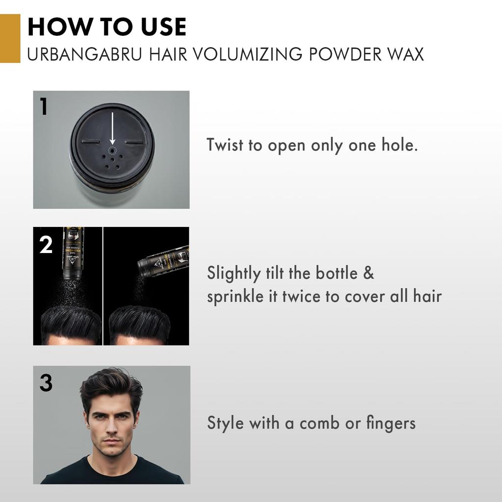 UrbanGabru Hair Volumizing Powder Wax Strong Hold Matte Finish 5 G Pack of 1 Lightweight Styling