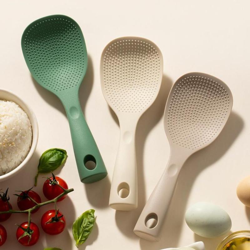 1Pcs Standing Silicone Spoon Non-Stick Cooking Spoon Anti-Scalding Pot Rice High-Temperature-Resistant Spoon Kitchen Gadgets