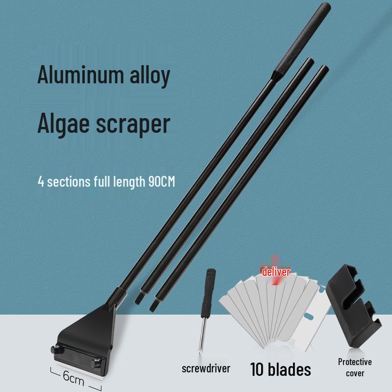Aquatic Plant Tank Cleaning Set: Algae Scraper, Seaweed Remover, Moss Knife, No Dead Angle Brush Tool.