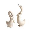 Statua di Coppia di Anatre in Legno Scultura Decorativa Figurine di Anatra Intagliate a Mano Ornamento Collezionabili Nautici da Spiaggia Arredamento per la Casa