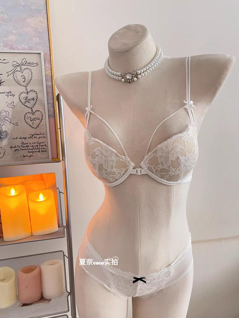 Elf fairy, front buckle beautiful back lace underwear women's small breasts gather without steel rings, thin shoulder straps, sexy pure desire bra