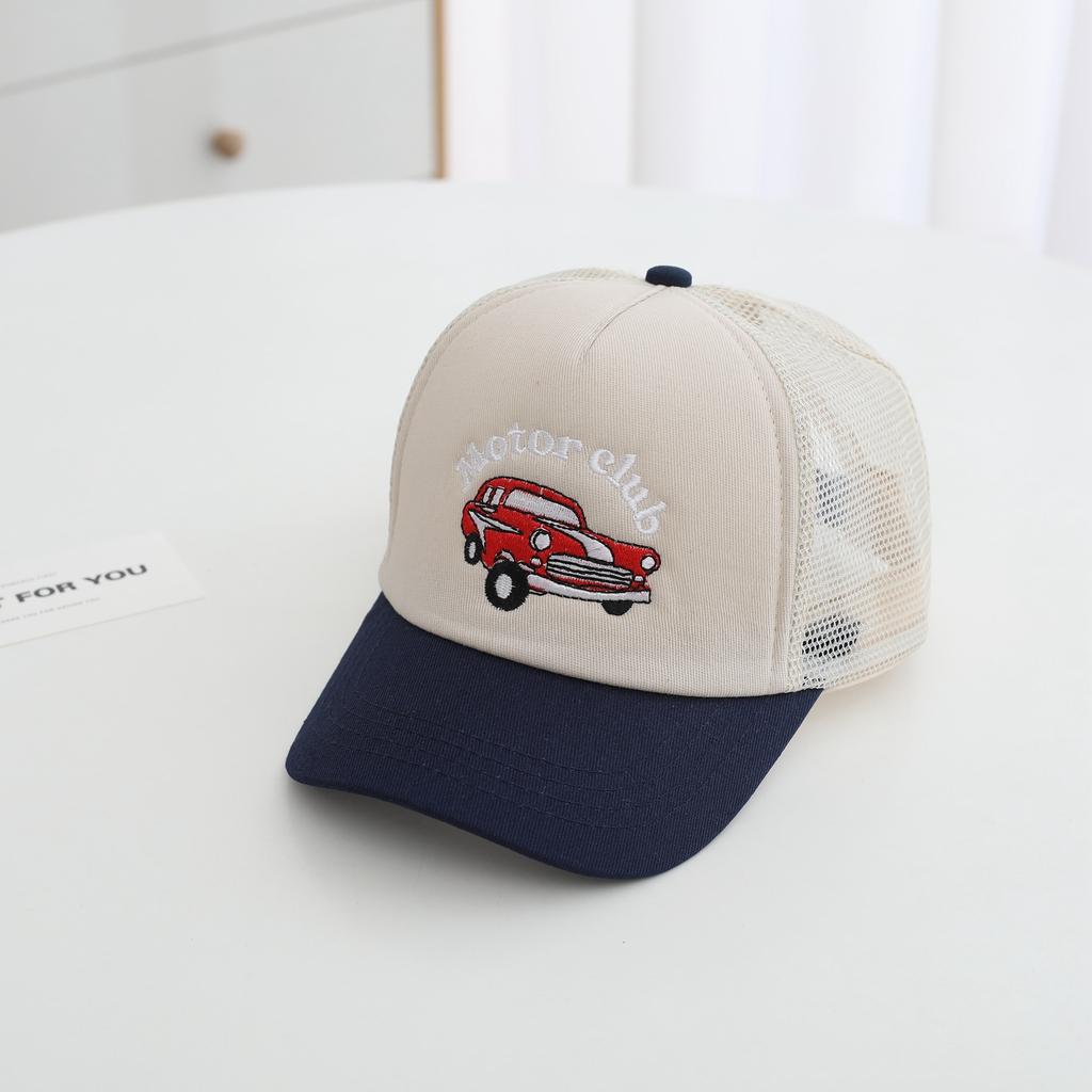 JYL TS DIY Excavator Kids Cap Mesh Summer Sun Hat Polyester