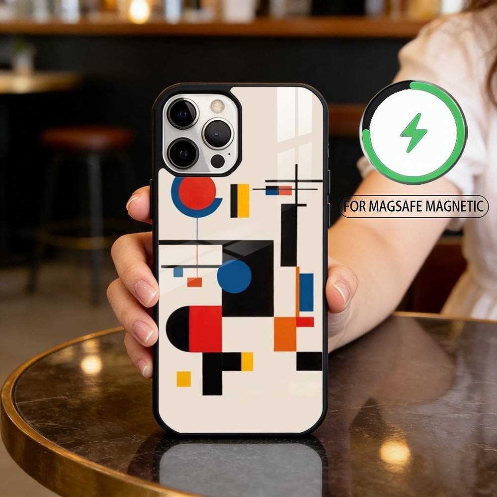 

G-Geometric B-Bauhaus art Magnetic For Magsafe Wireless Charging Phone Case For iPhone17,16,15,14,13,12,11 Plus,Pro Max iPhone13PRO