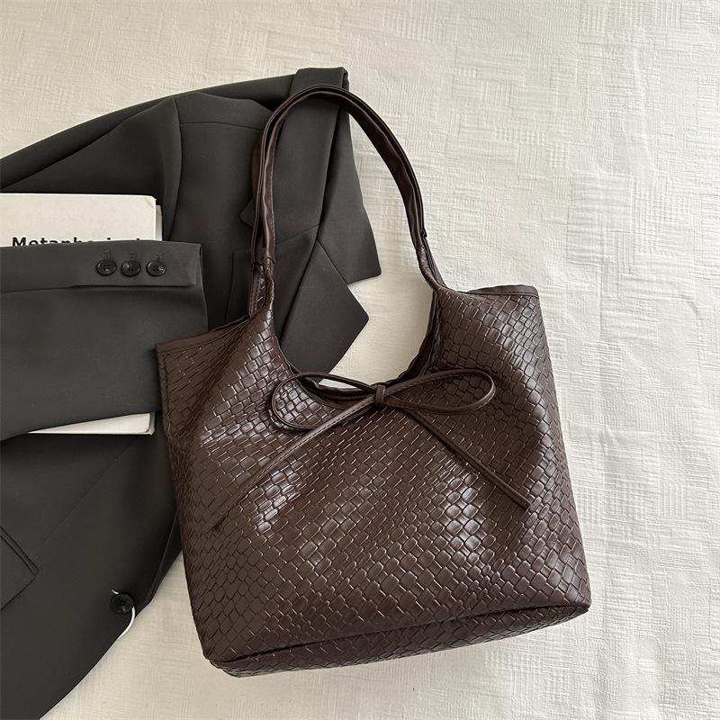 2026 New Fashi Casual Shoulder Bag Handbag Retro Bow Large Capacity Tote Bag Underarm Bag