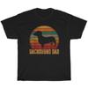 Vintage Retro Dachshund Dad Doxie Daddy Dog Pet Owner T Shirt Unisexs Father Vintage Casual Graphic Fashion Breathable