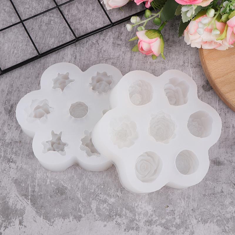 Flower Silicone Molds 3D Rose Peony Chocolate Cake Baking Mold Handmade Candle Soap Gypsum Resin Handicraft Making Tools
