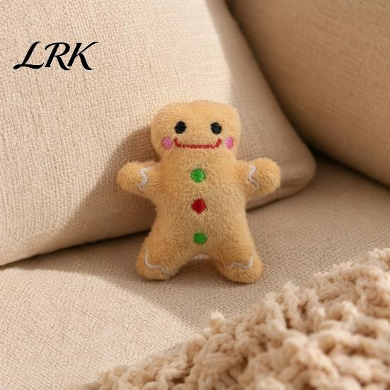 Cat Boredom Buster Toy Christmas Catnip Plush Toys, Reindeer Gingerbread Santa Stuffed Animal, Interactive Holiday Embroidered for Kittens,