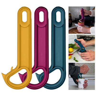 Ringpull Burköppnare Verktyg J-form Praktisk Pop-Top Burköppnare Hjälpmedel för Äldre Och Artrit Ergonomisk Enkel Fliköppnare för Läsk Öl Konserv