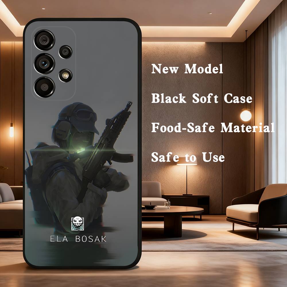 R-Rainbow Game S-Six Phone Case For Samsung Galaxy A73,31,32,72,41,53,52,71,22,5G,Note,J7,8,9 Soft Black Cover