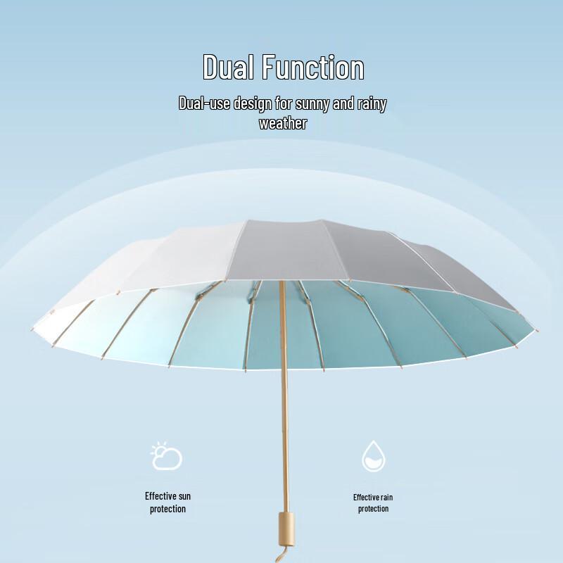 TianXiuMei 16-Rib Gradient UV Protection Folding Umbrella