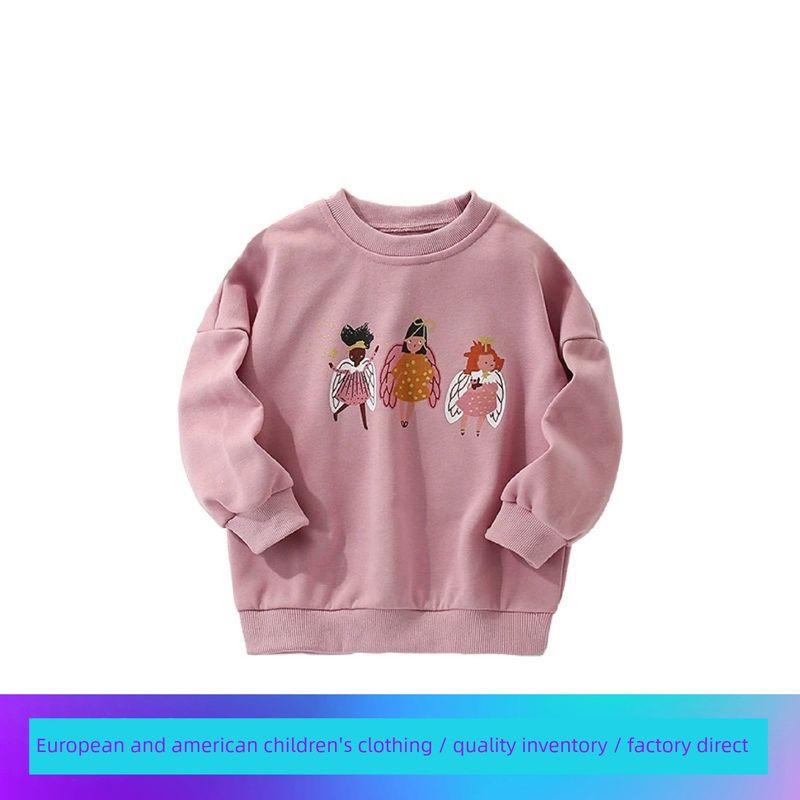Girls' Sweatshirt, New Autumn and Winter Style, European and American Style, Round Neck, Long-Sleeved Base Shirt, Fashionable Children's Clothing
