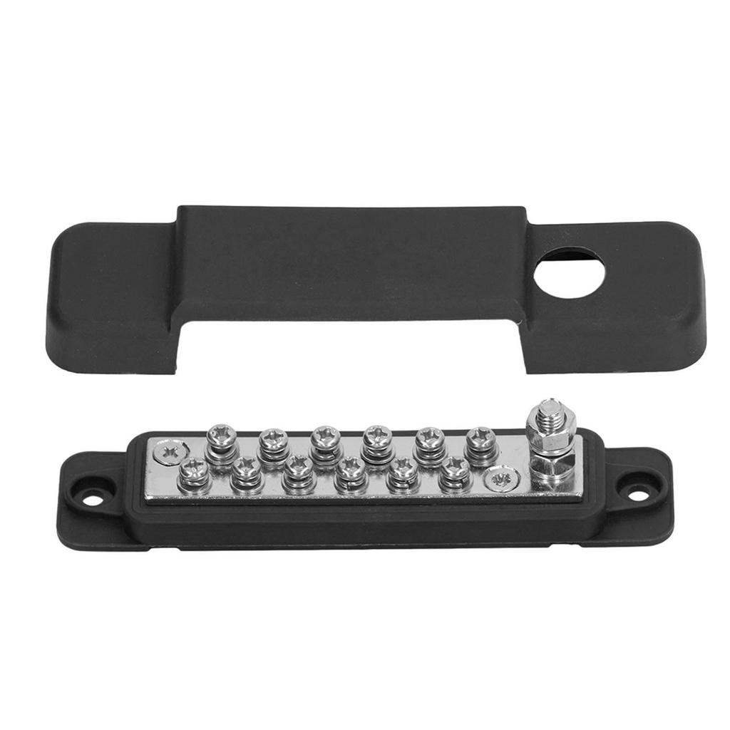 Power Distribution Terminal Block Busbar 12 Position Studs Distribution Block Bus Bar with Cover for   Yacht 48V  150A