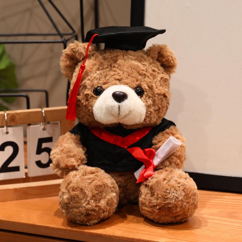 Graduation Teddy Bear with Doctor's Hat - Customizable Claw Machine Gift Doll
