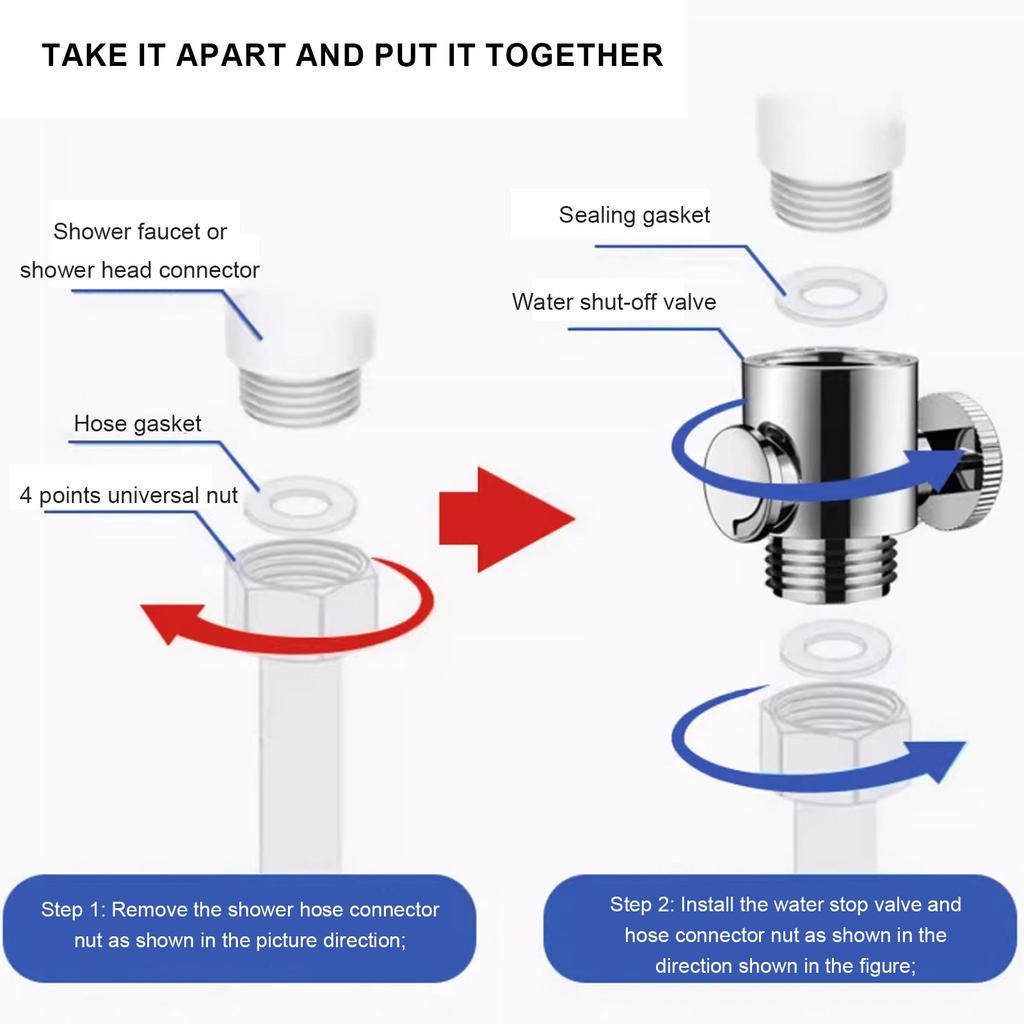 Sturdy Plastic G1/2Inch Shower Shut Valves Button Type for Water Flows Control in Shower Arm and Hose or Bidet Sprayer