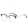 Business Style Half Frame Blue Light Blocking Glasses For Men Women With Pc Lenses For Casual Wear