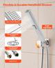 Shower Faucet Set, 254 Mm Ceiling Mount Rainfall Shower System with 6 Body Jets and 2 In 1 Handheld Spray, Rotatable 3-Function Rain Head System Set,