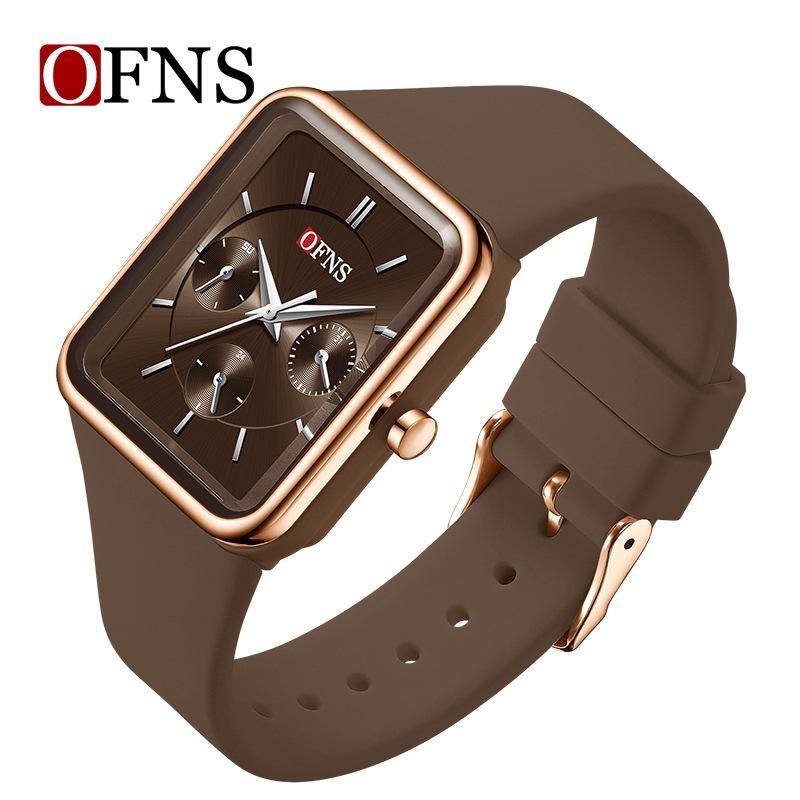 Fashion Women Men Watches Silicone Strap Creative Quartz Watch Square Watch Multi-function Clocks Wristwatch Gift