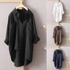 Casual Wind Solid Colour Shirt Spring and Autumn Women's Cardigan Double Pocket Long Sleeve Temperament Tops Women's Shirt