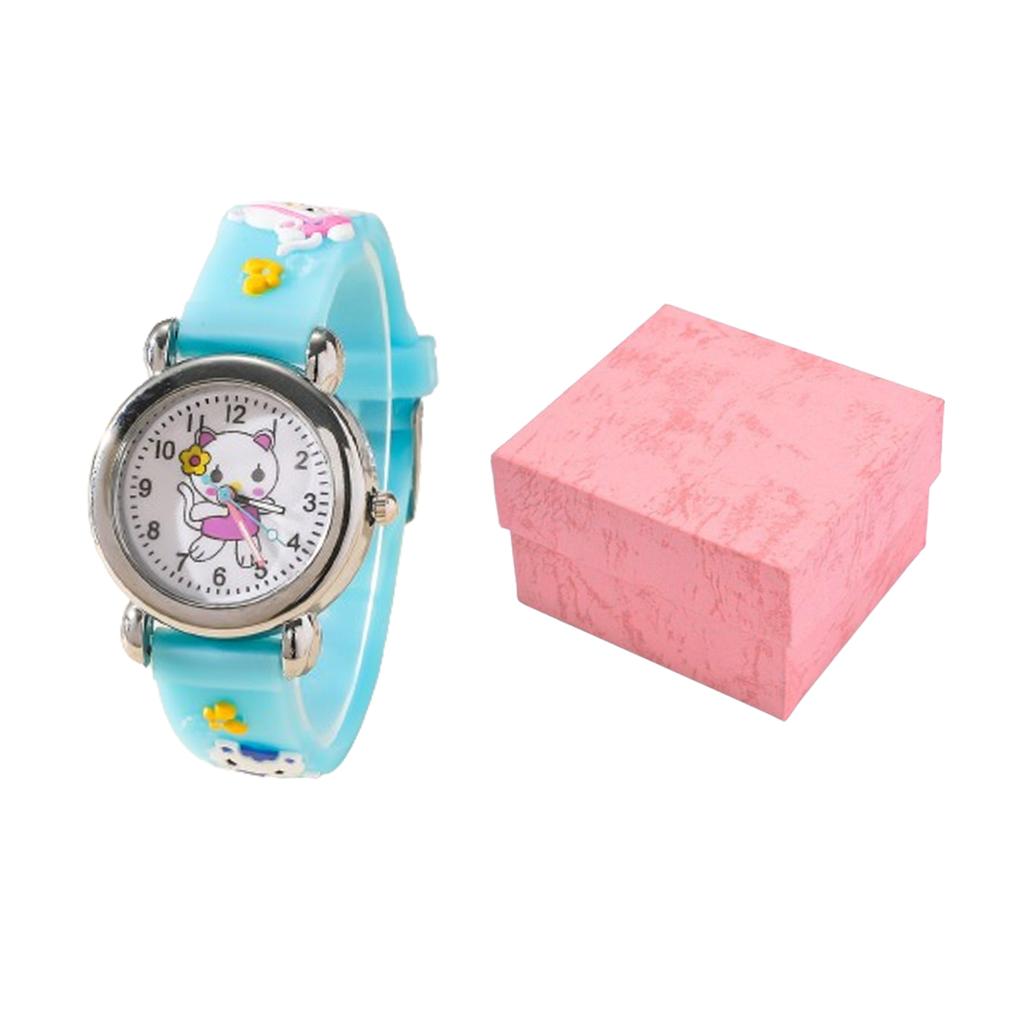 1/2/4pcs-Cute Cartoon Silicone Cat Pattern Watch Decoration Holiday Gift, Watch Bracelet, Watch Box Set Selection