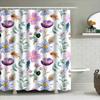 Delightful Floral Shower Curtain Bathroom Decor With Purple Blue Flowers Waterproof Fabric – Perfect Addition For Your Bathtub (