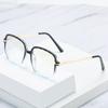 Tr90 Anti-Blue Flat Mirror, Retro Crystal Multi-Faceted Metal Legs Gradual Change Glasses Frame Women