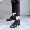 Women's Ankle Boots Leather Black Booties Fur Pointed Toe Female Short Shoes Elastic Comfortable and Elegant Goth Hot New in Y2k