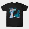 Asian Size Men Print T-shirt Haunted Couple No-Cut Heat Transfer Print Cotton Tshirt
