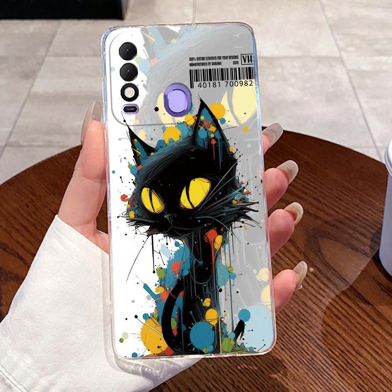 For Tecno Spark 8 8T 8P 9T (India) 7 Pro 7T Case Clear Silicone Soft TPU Jelly Cover KG6 KG7H KG7 KF6 Cute Rabbit Cat Phone Case