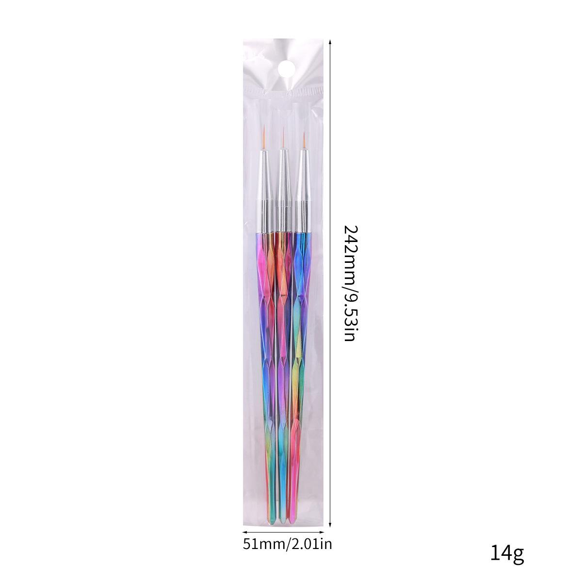 

Трансграничный красочный набор из 3 ручек для нейл-арта - Носимые ручки-лайнеры для рисования и росписи для дизайна ногтей