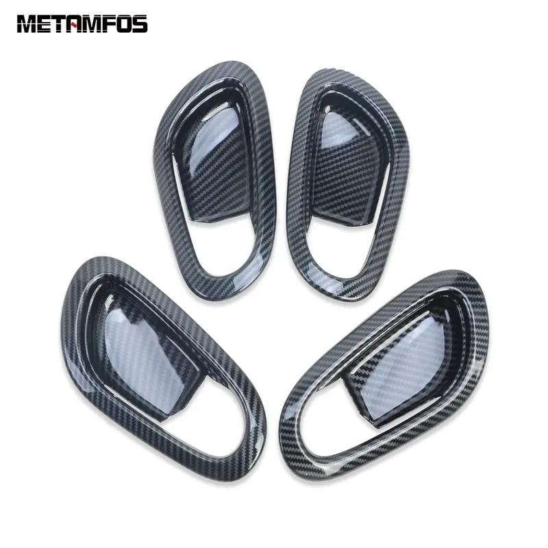 For Nissan Navara NP300 ST 2015- 2024 2025 Carbon Fiber Ide Door Handle Bowl Cover Trim Interior Accessories Car Styling