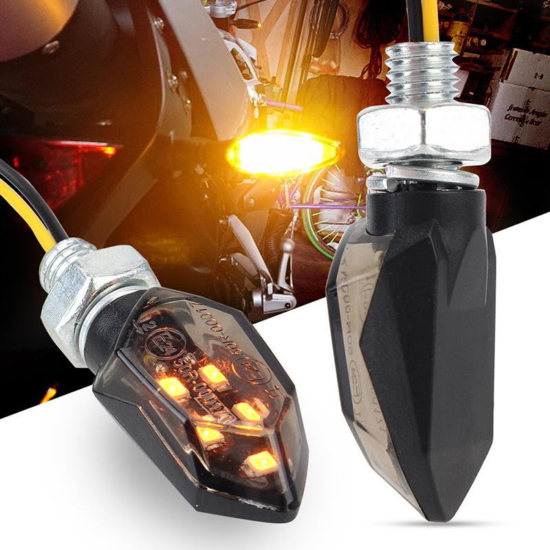Motorcycle LED Turn Signal Light Mini Universal Led Amber Blinker Lamp 10mm Motorbike LED Indicators Lights 12v Turn Signal