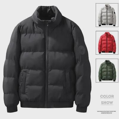 Jaqueta Masculina de Inverno com Penas - Grossa, Moderna, Casual, Casaco de Algodão que Combina com Tudo