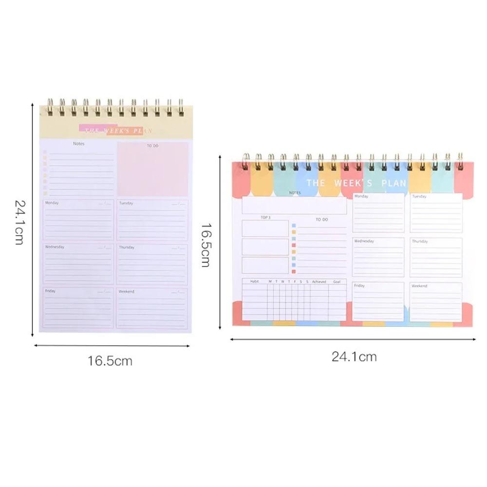 Spiral Notepad To Do List Notebook Stationery Weekly Planner Notebook Schedule Book  Desktop Note