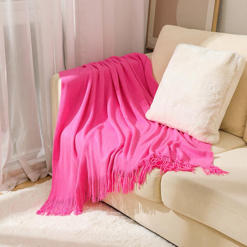 Scandinavian Woolen Throw Blanket Couch Knitted Sofa Cover Blanket Bed Tail Sofa Towel Comfortable Office Lunch Nap Cover Blanket For Daily Use