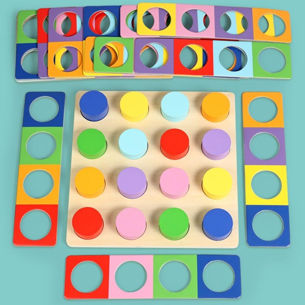 Water-based Paint Matching Logic Game Educational Wooden Puzzle Preschoolers or Toddlers