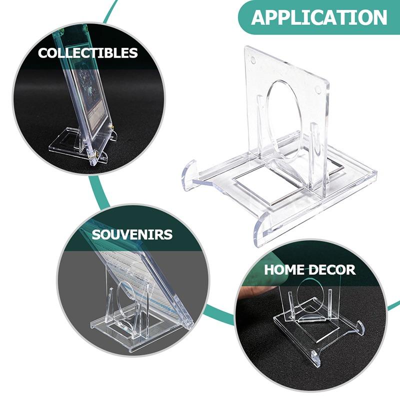 Acrylic Display Holder Transparent Triangle Commemorative Coin Small Photo fram Card Holder Rack Phone Stand Home Decor