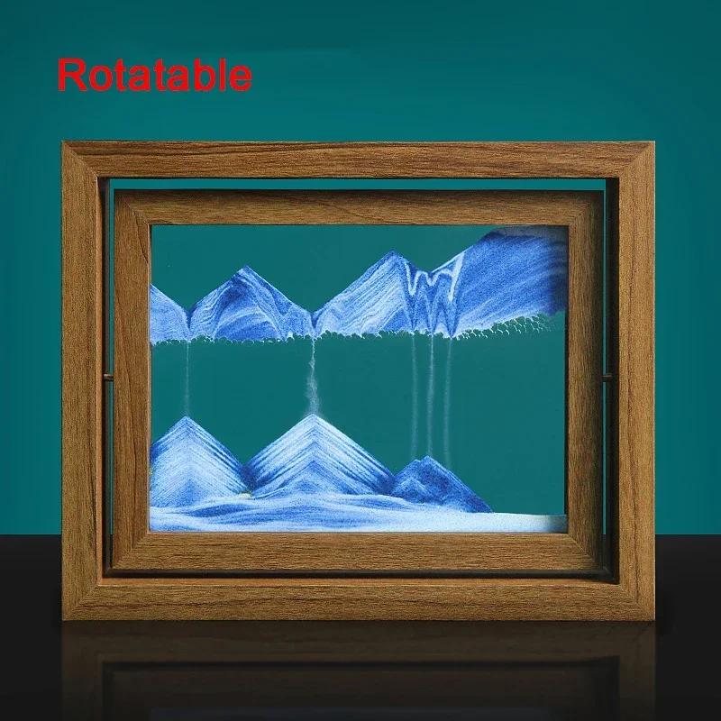 

Sandscape Рухоме пісочне мистецтво Картина Плинний пісок Глибоководний 3D Пісочний годинник Квадратна дерев яна рамка Картина з піску, що тече Домашній декор Подарунки